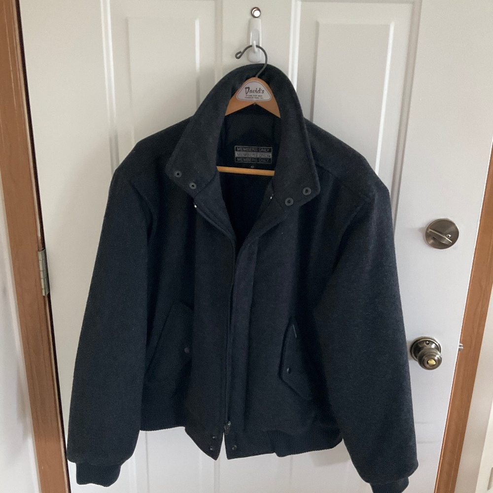 Member’s Only Black Wool Stadium Jacket